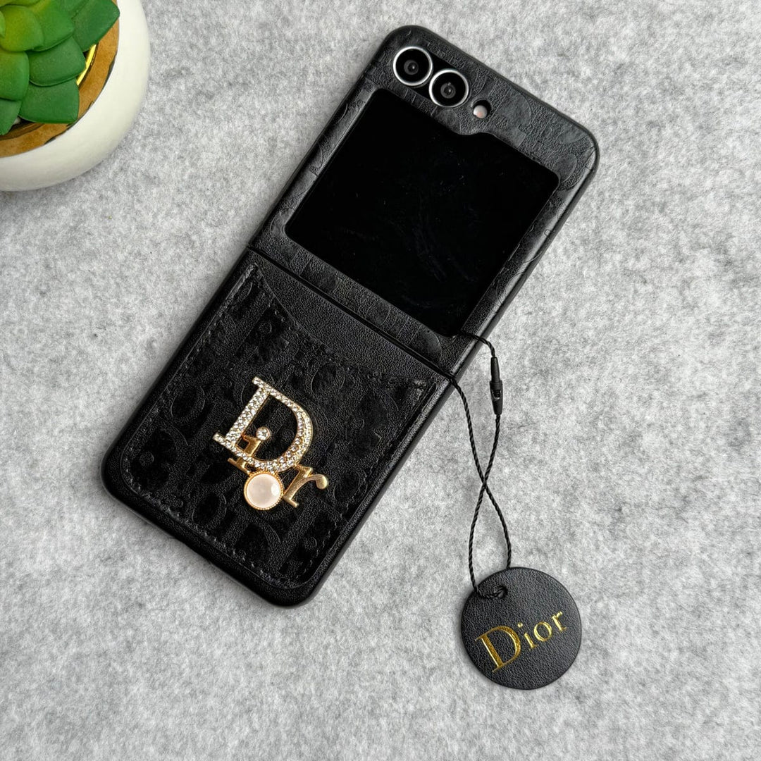 FRATO Flip 6 Collection Black Samsung Galaxy Z Flip 6 Luxury DR Brand PU Leather Design Case Cover