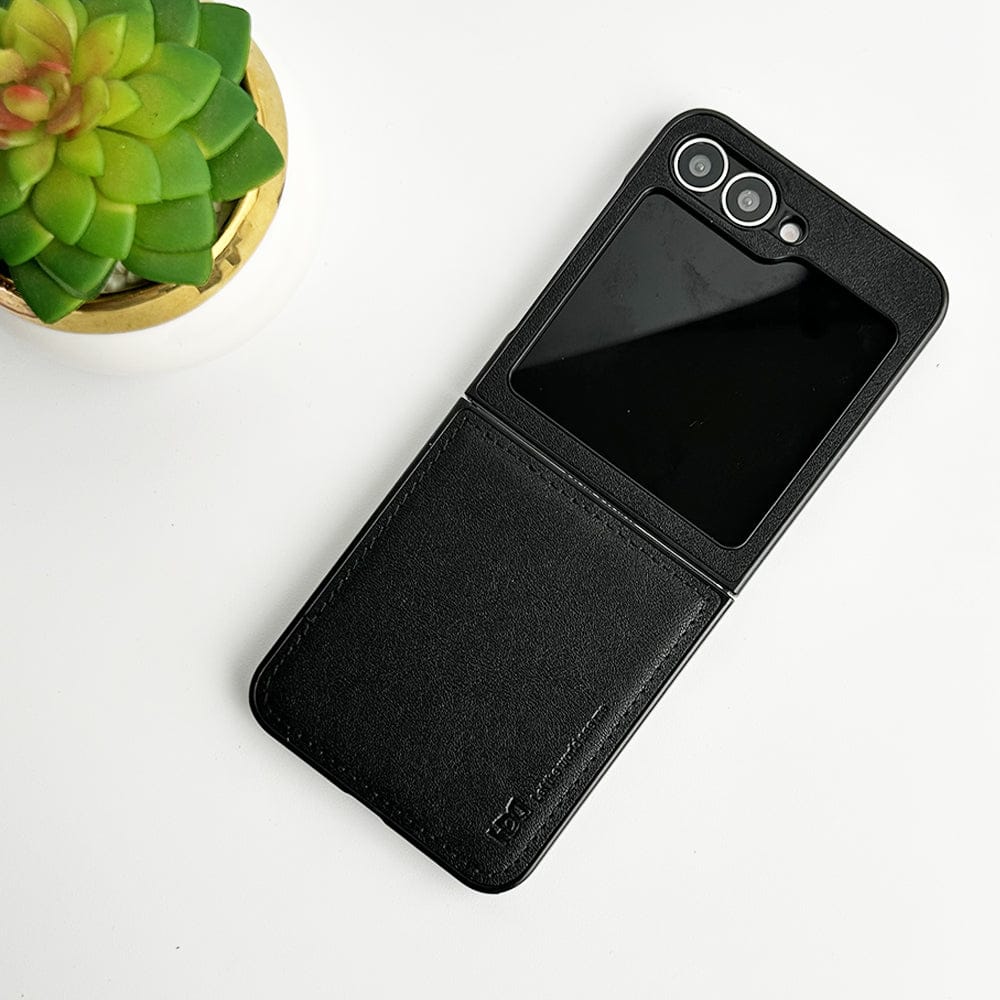 FRATO Flip 6 Collection Black Samsung Galaxy Z Flip 6 PU Leather Case Cover