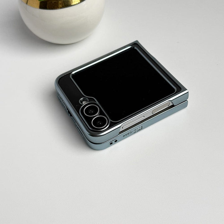 FRATO Flip 6 Collection Blue Samsung Galaxy Z Flip 6 Hard Crystal Clear Chrome Electroplated Cover