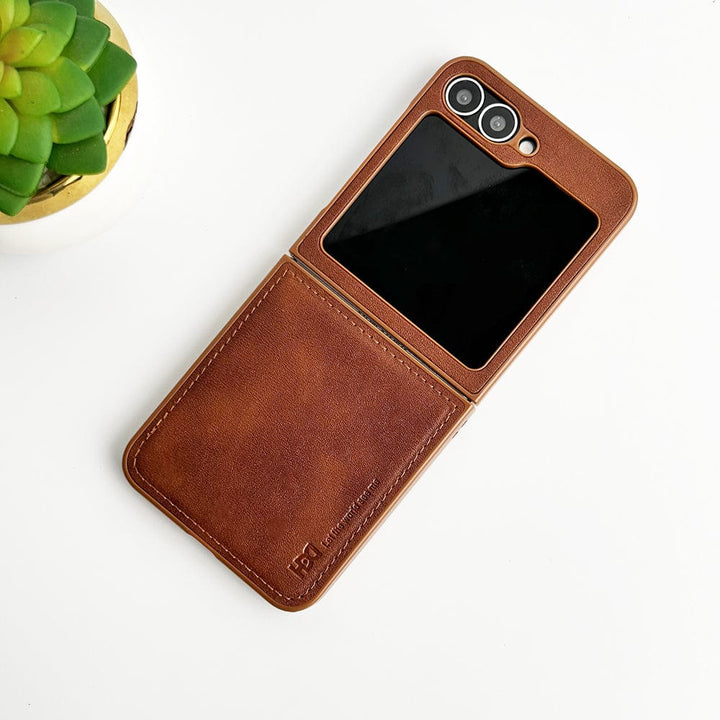 FRATO Flip 6 Collection Brown Samsung Galaxy Z Flip 6 PU Leather Case Cover