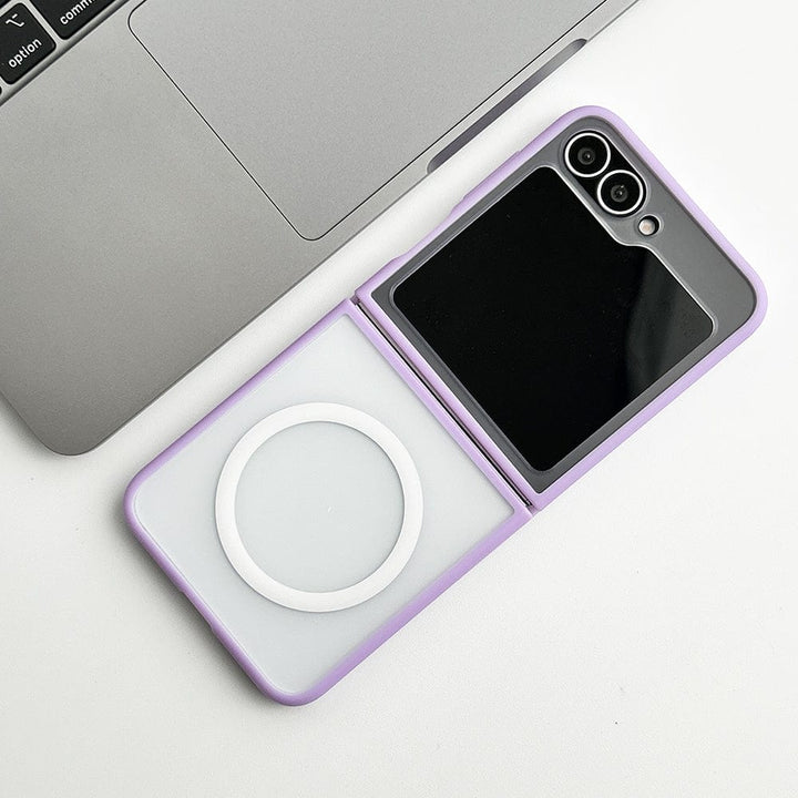 FRATO Flip 6 Collection Lavender Samsung Galaxy Z Flip 6 Frosted Smoke Case With Magnetic Charging Ring