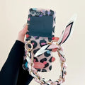Samsung Galaxy Z Flip 6 Fashion Colorful Leopard Print Phone Case With Wrist Strap