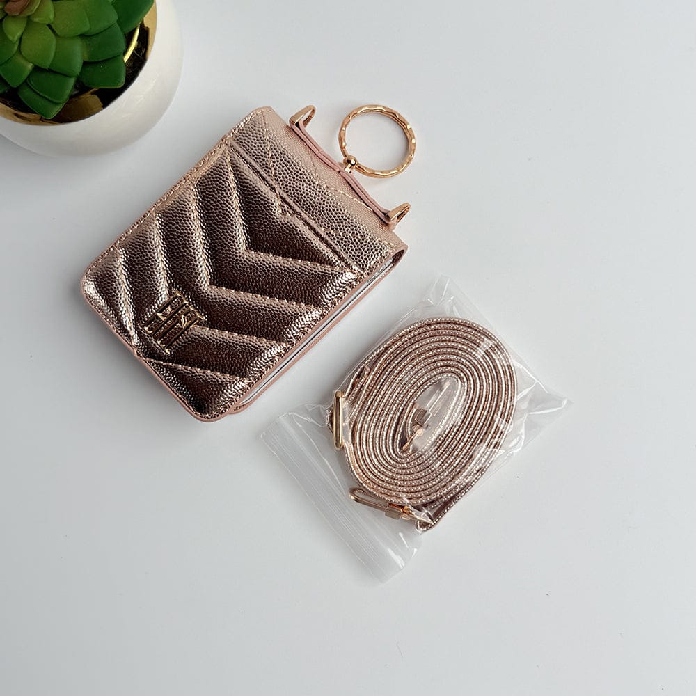 FRATO Flip 6 Collection Pinkish Gold Samsung Galaxy Z Flip 6 Designer PU Leather Puff Design Case With Sling