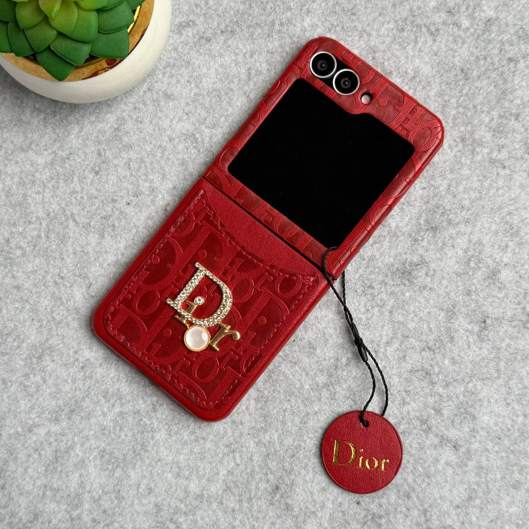 FRATO Flip 6 Collection Red Samsung Galaxy Z Flip 6 Luxury DR Brand PU Leather Design Case Cover