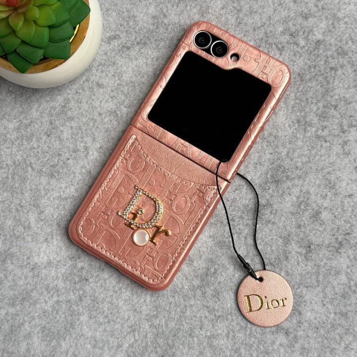 FRATO Flip 6 Collection Rose Golden Samsung Galaxy Z Flip 6 Luxury DR Brand PU Leather Design Case Cover