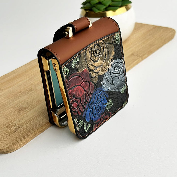 FRATO Flip 6 Collection Samsung Galaxy Z Flip 6 3D Flower Design Cover With Front Screen Protection Glass