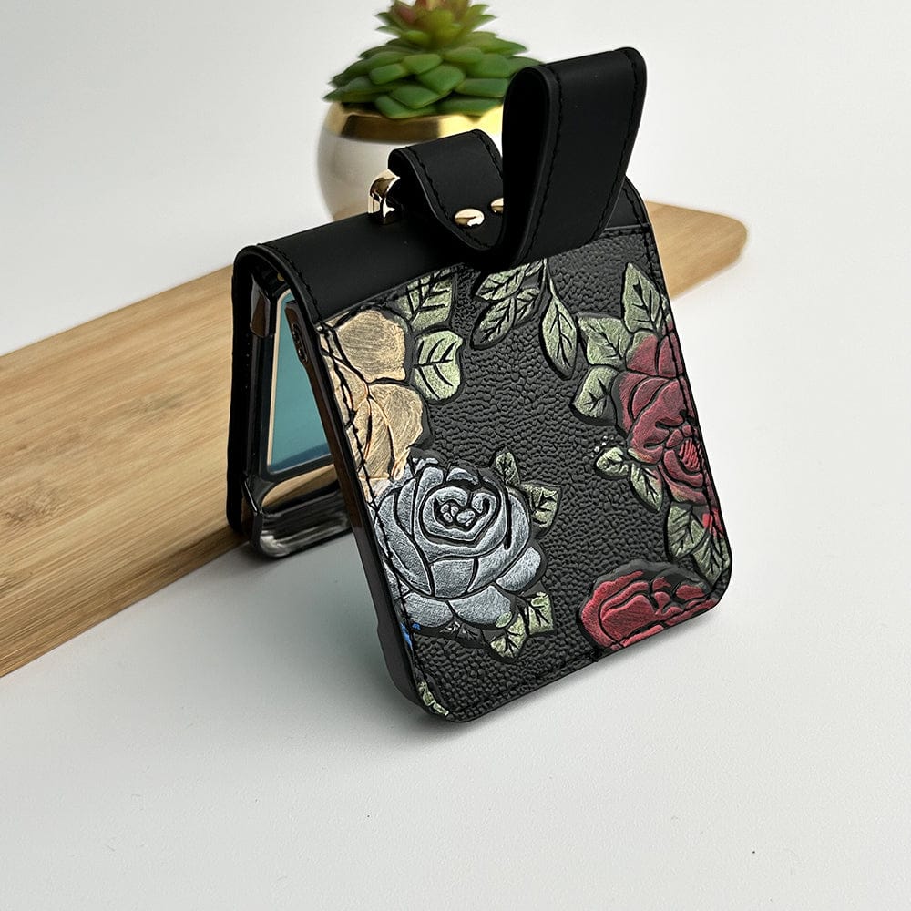 FRATO Flip 6 Collection Samsung Galaxy Z Flip 6 3D Flower Design Cover With Front Screen Protection Glass