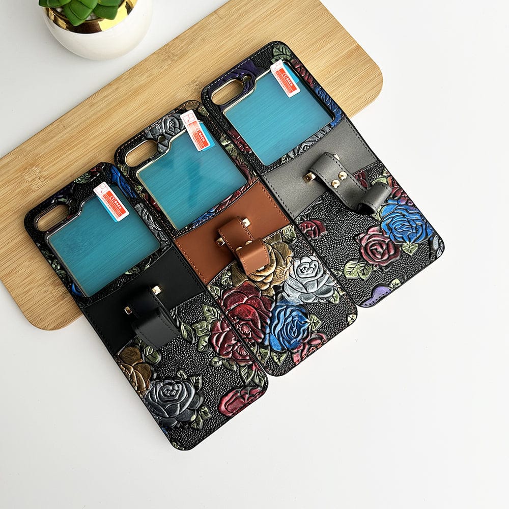 FRATO Flip 6 Collection Samsung Galaxy Z Flip 6 3D Flower Design Cover With Front Screen Protection Glass