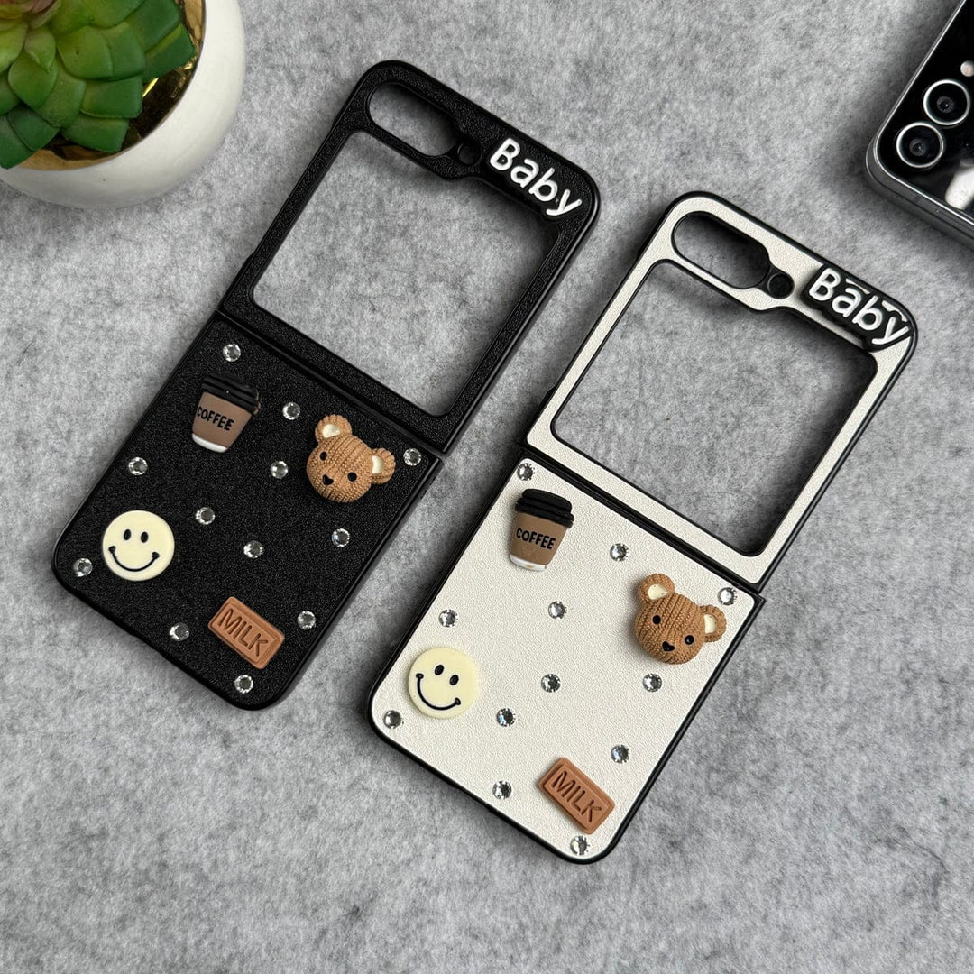 FRATO Flip 6 Collection Samsung Galaxy Z Flip 6 Baby Teddy Coffee Cover