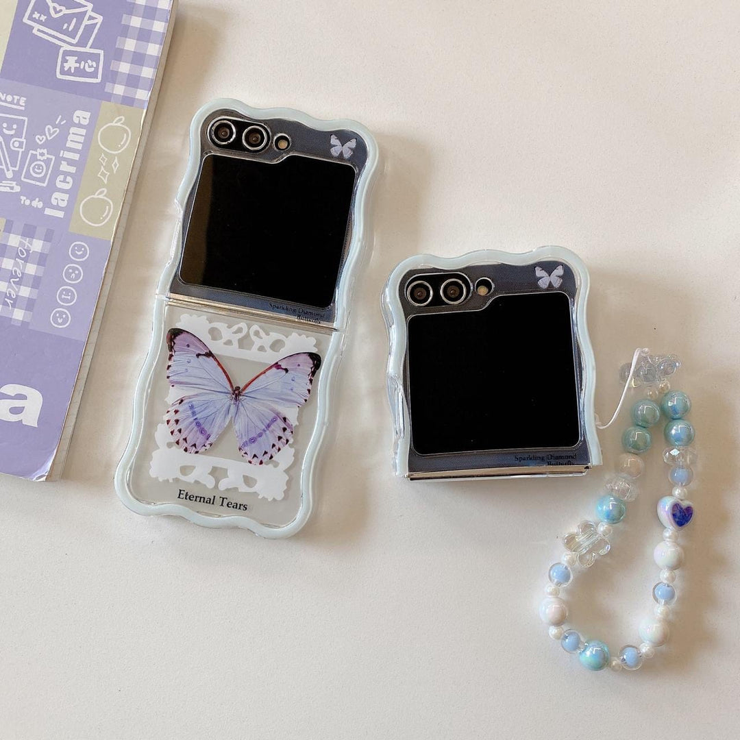FRATO Flip 6 Collection Samsung Galaxy Z Flip 6 Butterfly Beauty Wave Bracelet Strap Holder Case