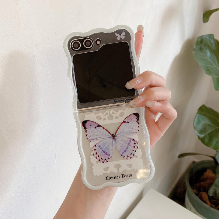 FRATO Flip 6 Collection Samsung Galaxy Z Flip 6 Butterfly Beauty Wave Bracelet Strap Holder Case