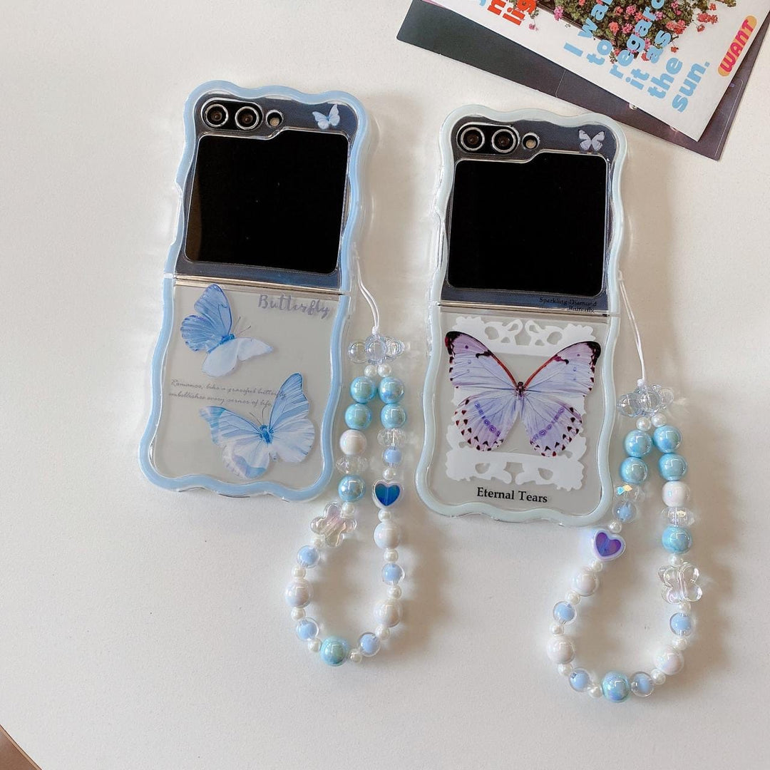FRATO Flip 6 Collection Samsung Galaxy Z Flip 6 Butterfly Beauty Wave Bracelet Strap Holder Case