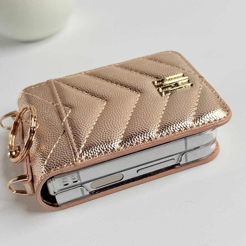 FRATO Flip 6 Collection Samsung Galaxy Z Flip 6 Designer PU Leather Puff Design Case With Sling