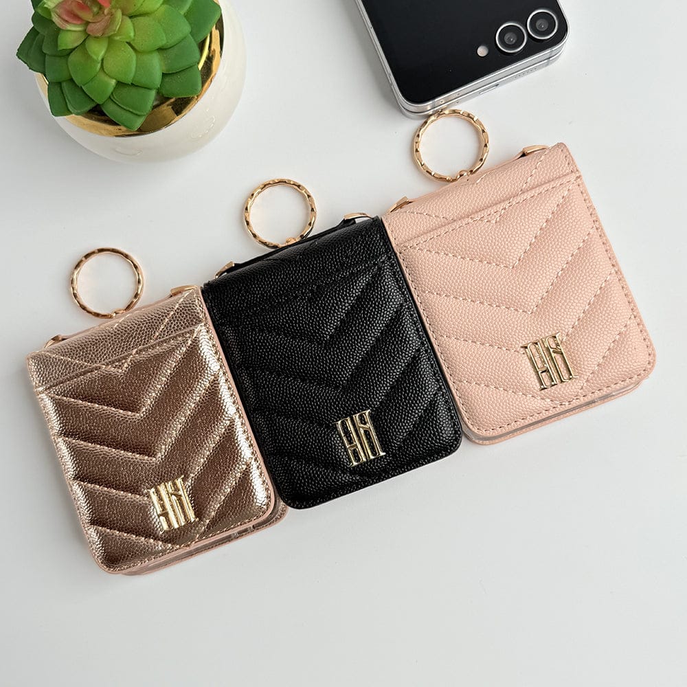 FRATO Flip 6 Collection Samsung Galaxy Z Flip 6 Designer PU Leather Puff Design Case With Sling