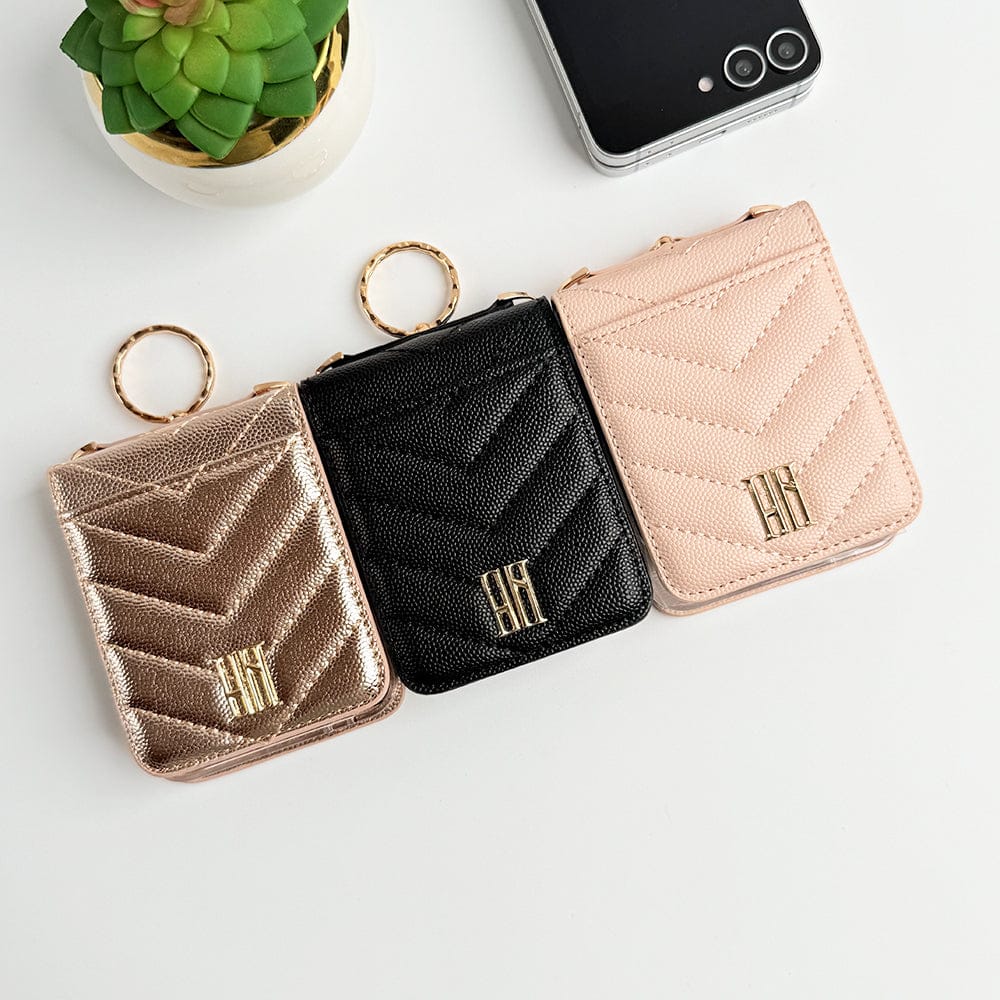 FRATO Flip 6 Collection Samsung Galaxy Z Flip 6 Designer PU Leather Puff Design Case With Sling