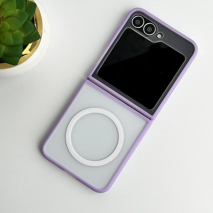 FRATO Flip 6 Collection Samsung Galaxy Z Flip 6 Frosted Smoke Case With Magnetic Charging Ring