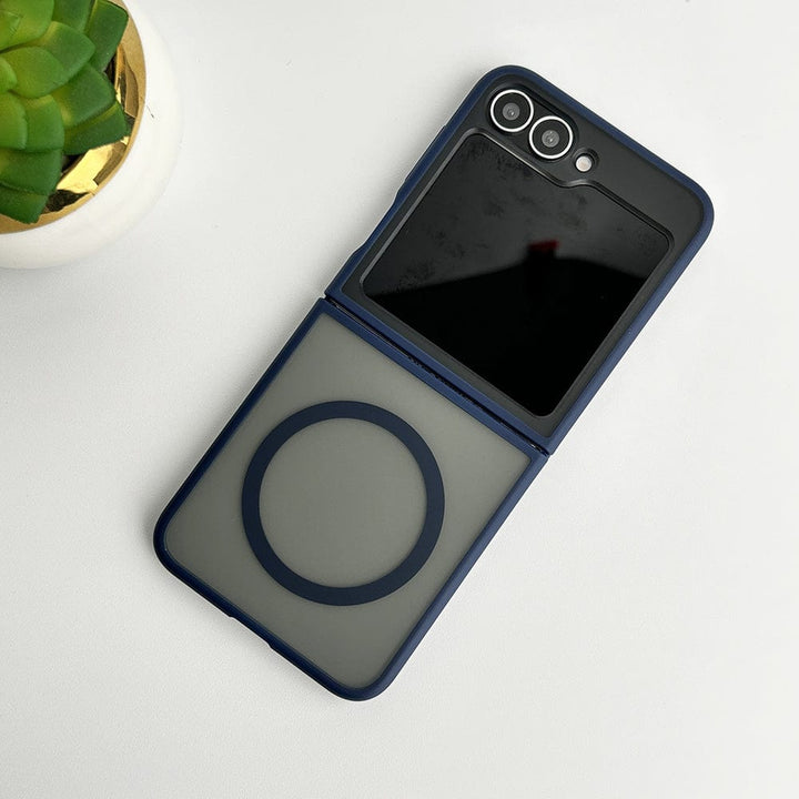 FRATO Flip 6 Collection Samsung Galaxy Z Flip 6 Frosted Smoke Case With Magnetic Charging Ring