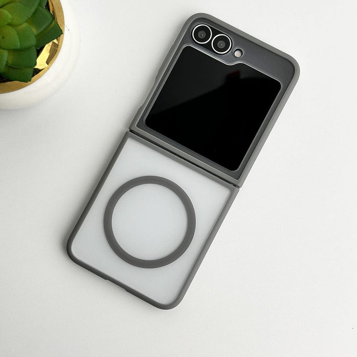 FRATO Flip 6 Collection Samsung Galaxy Z Flip 6 Frosted Smoke Case With Magnetic Charging Ring