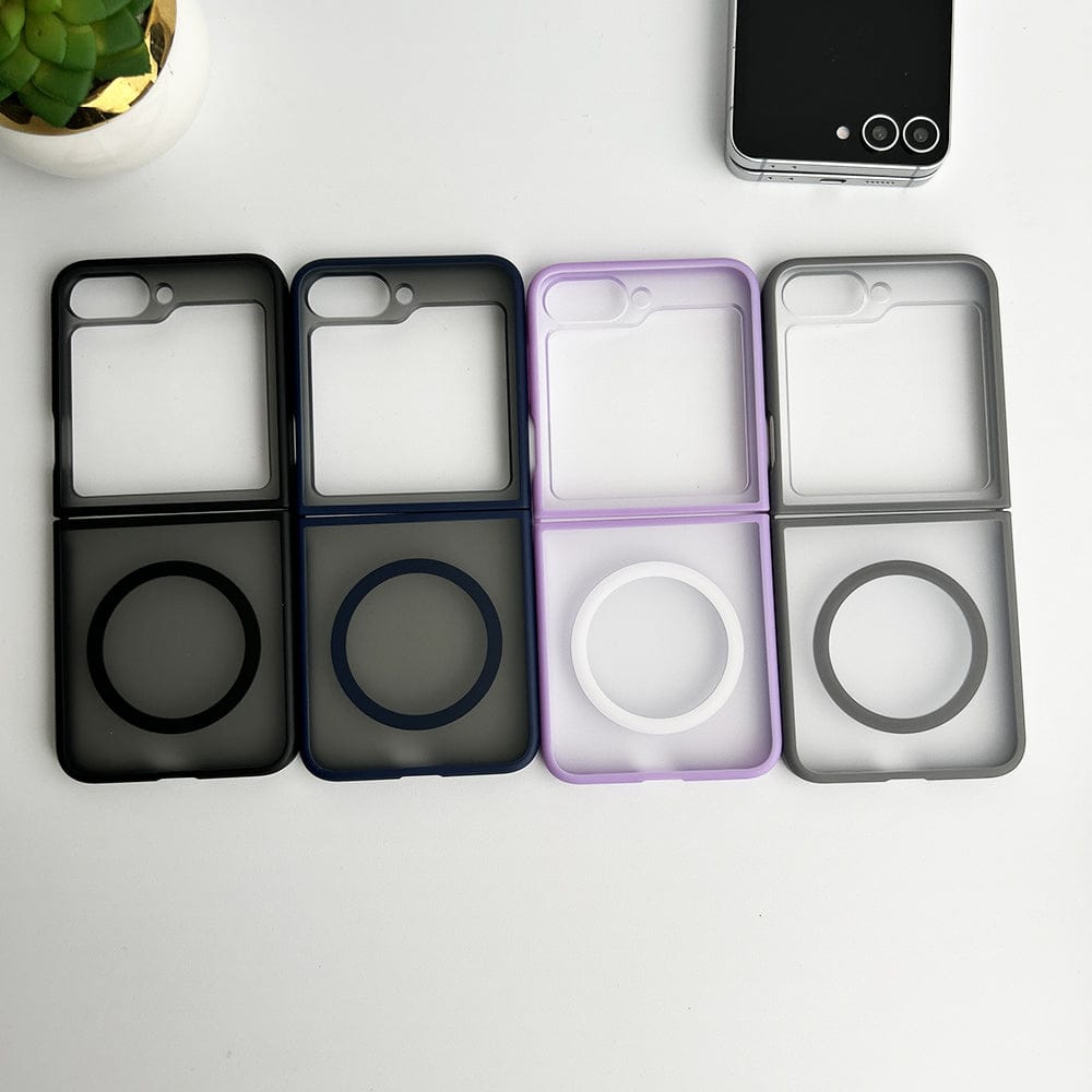 FRATO Flip 6 Collection Samsung Galaxy Z Flip 6 Frosted Smoke Case With Magnetic Charging Ring