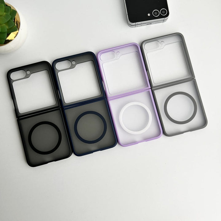 FRATO Flip 6 Collection Samsung Galaxy Z Flip 6 Frosted Smoke Case With Magnetic Charging Ring