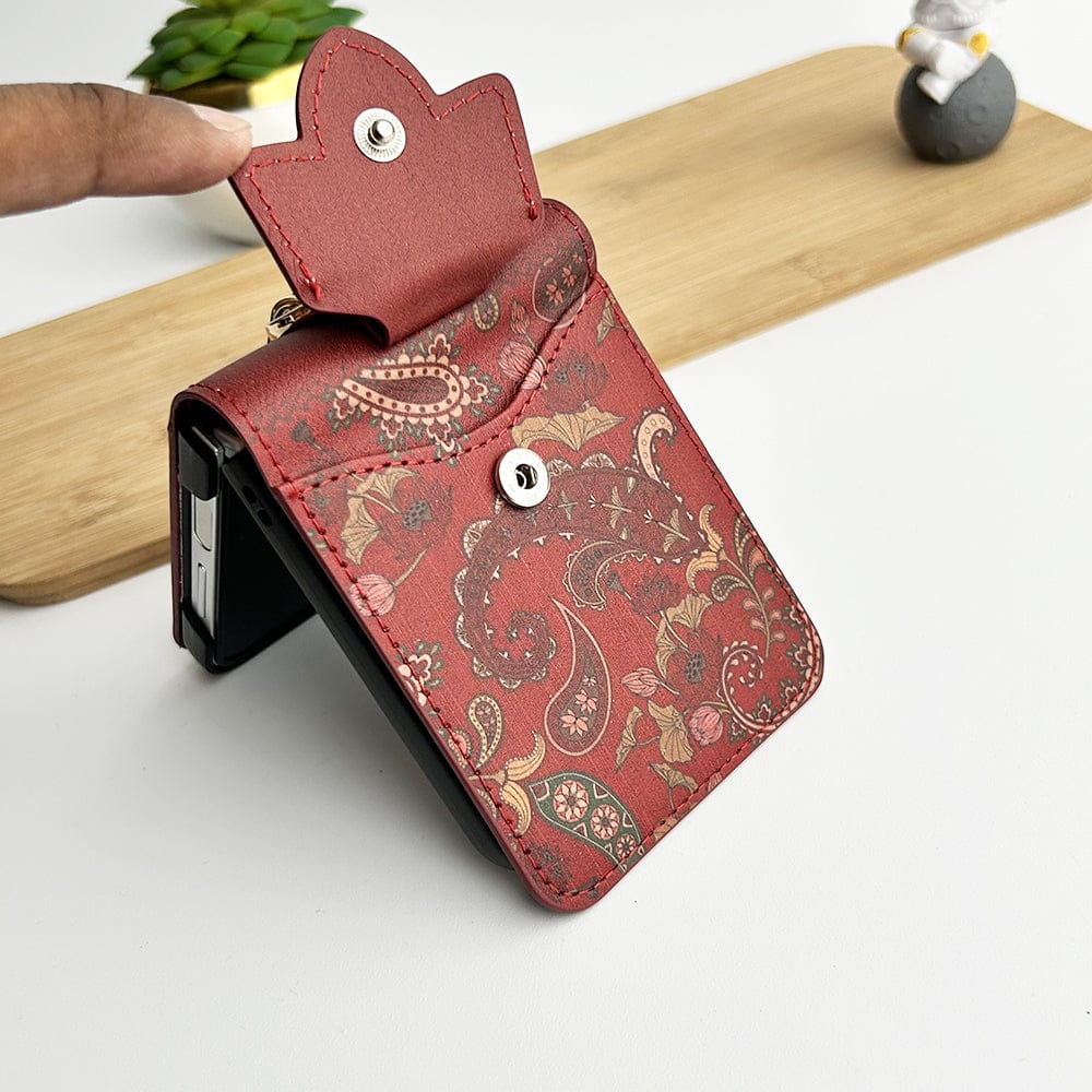 FRATO Flip 6 Collection Samsung Galaxy Z Flip 6 Indian Art Designer Cover With  Bracelet and Card Holder
