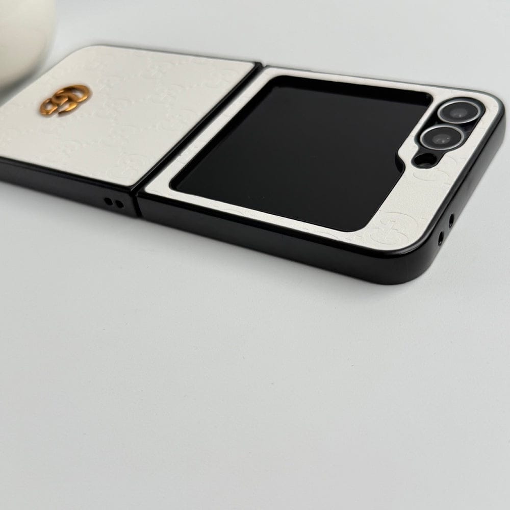 Frato Flip 6 Collection Samsung Galaxy Z Flip 6 Luxury GG Fashion Leather Brand Case Cover