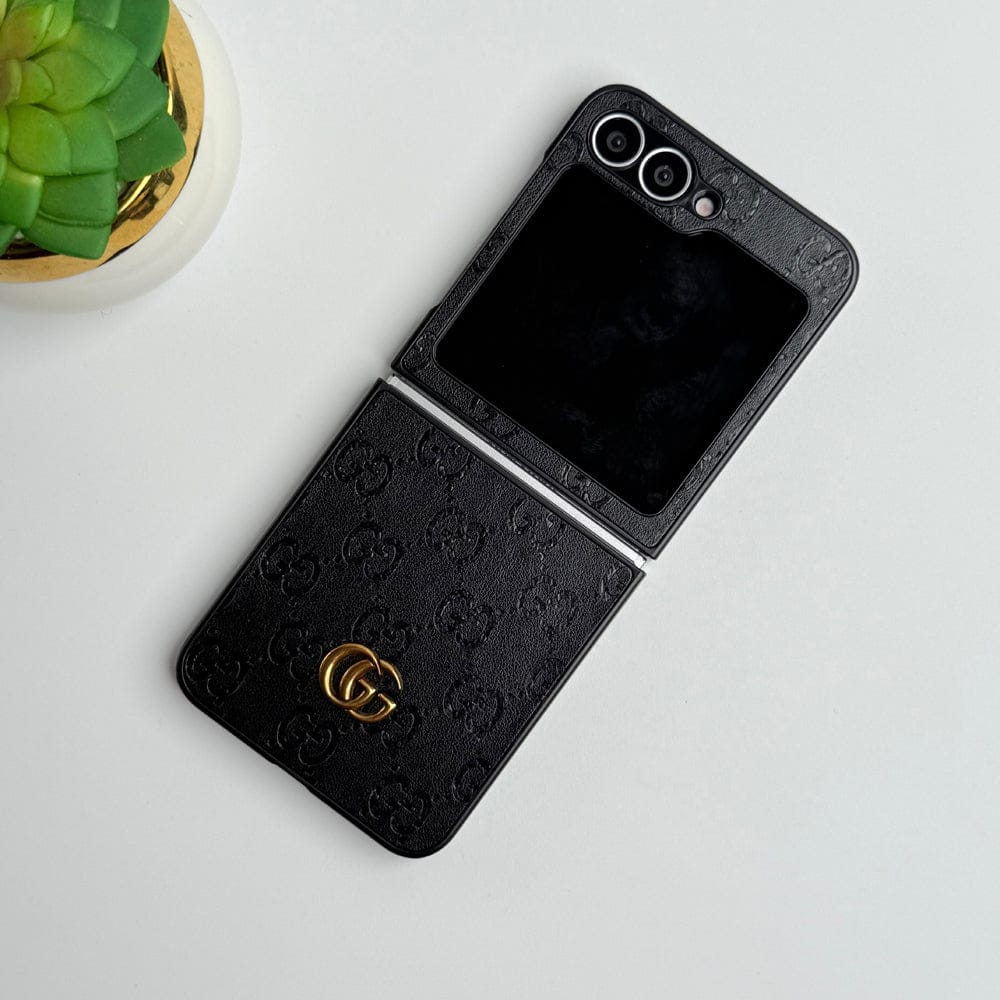 Frato Flip 6 Collection Samsung Galaxy Z Flip 6 Luxury GG Fashion Leather Brand Case Cover