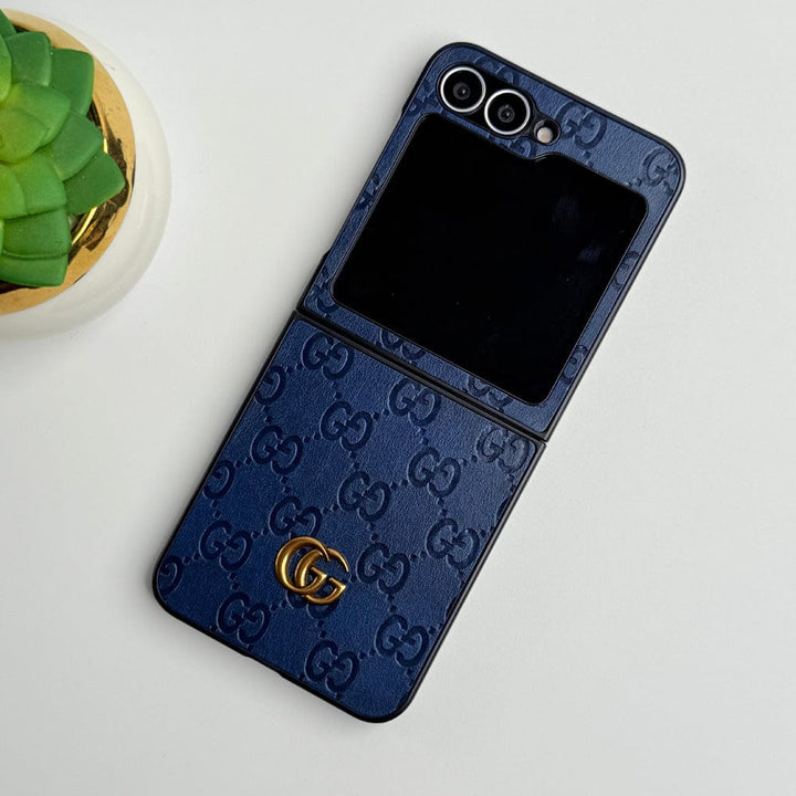 Frato Flip 6 Collection Samsung Galaxy Z Flip 6 Luxury GG Fashion Leather Brand Case Cover
