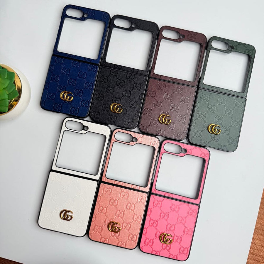 Frato Flip 6 Collection Samsung Galaxy Z Flip 6 Luxury GG Fashion Leather Brand Case Cover
