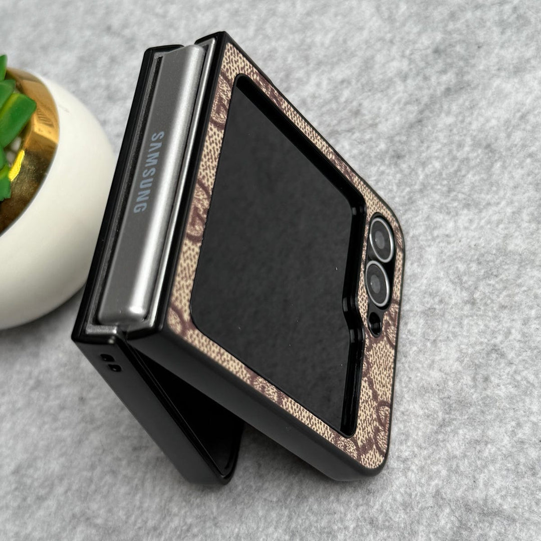FRATO Flip 6 Collection Samsung Galaxy Z Flip 6 Luxury GG Pattern PU Leather Cover