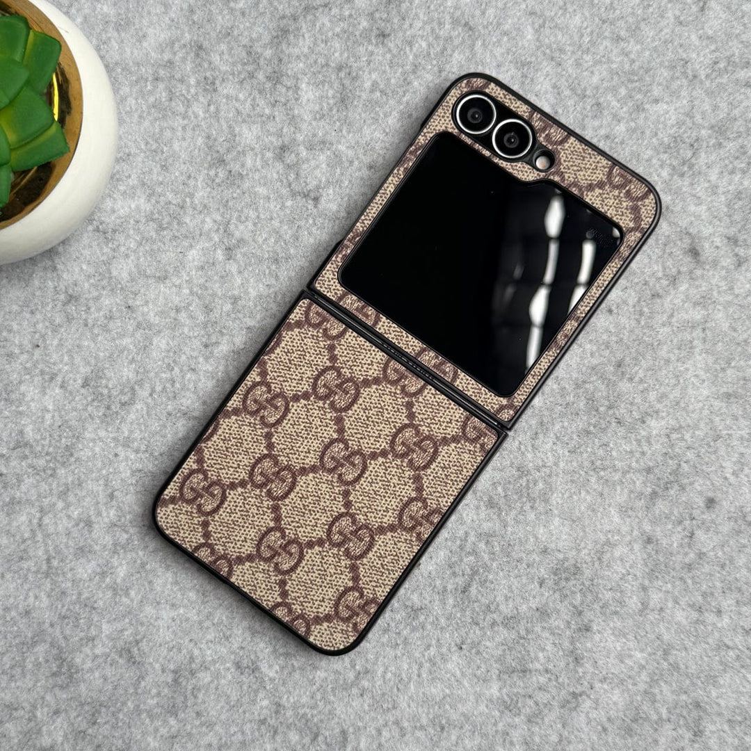 FRATO Flip 6 Collection Samsung Galaxy Z Flip 6 Luxury GG Pattern PU Leather Cover