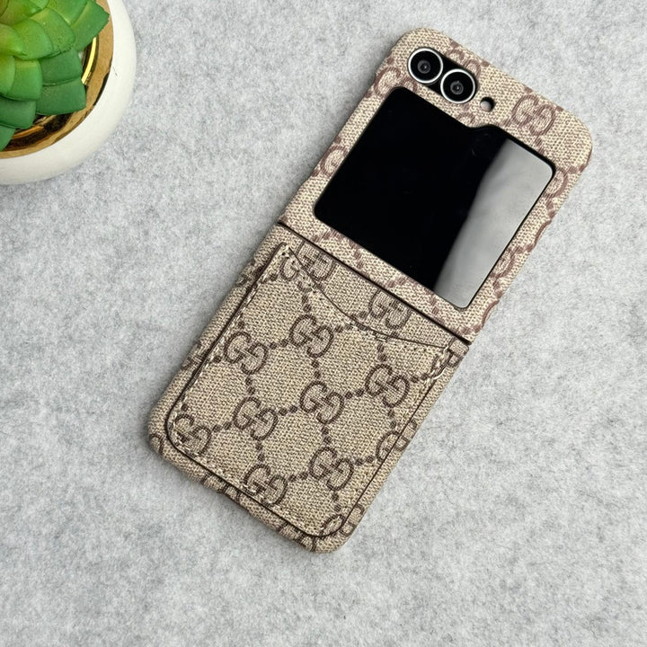 FRATO Flip 6 Collection Samsung Galaxy Z Flip 6 Premium Luxury Brand Leather Card Holder Case Cover