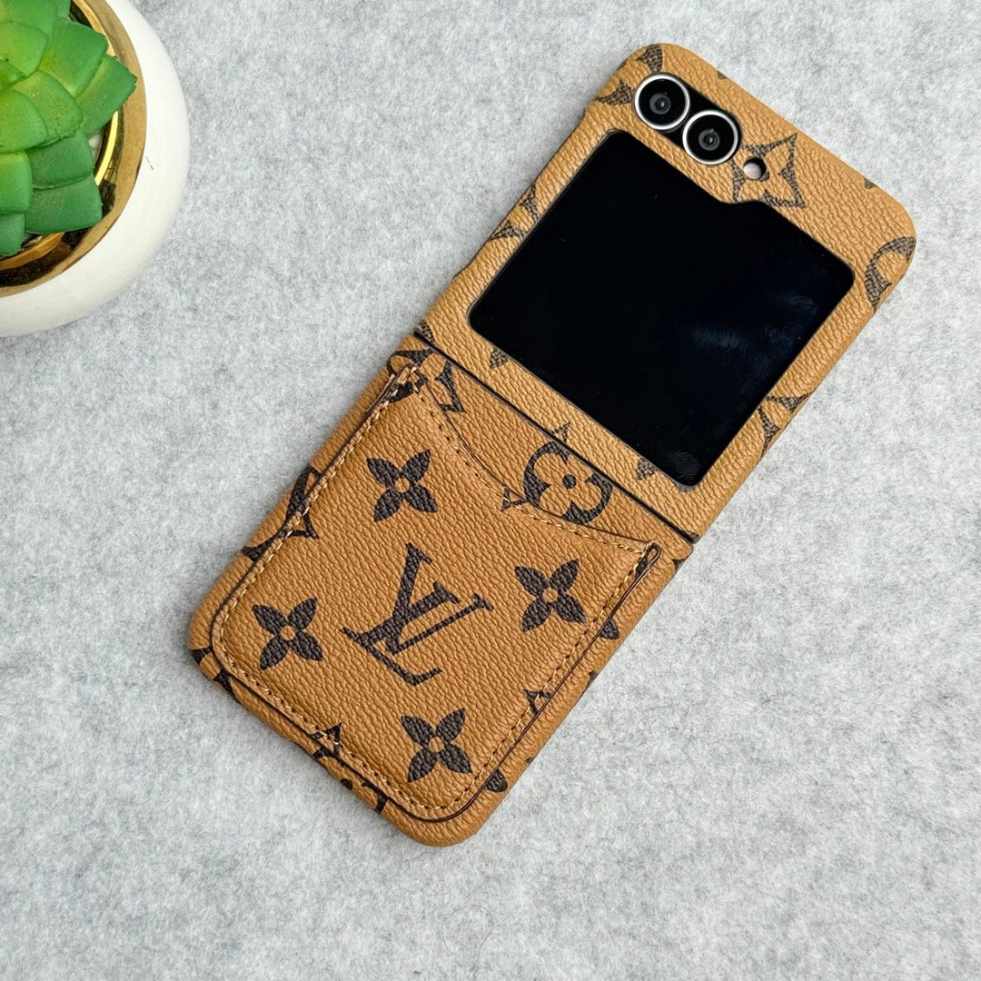 FRATO Flip 6 Collection Samsung Galaxy Z Flip 6 Premium Luxury Brand Leather Card Holder Case Cover