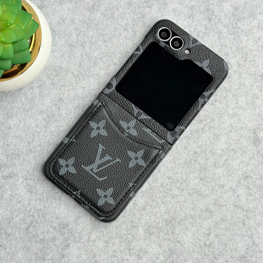 FRATO Flip 6 Collection Samsung Galaxy Z Flip 6 Premium Luxury Brand Leather Card Holder Case Cover