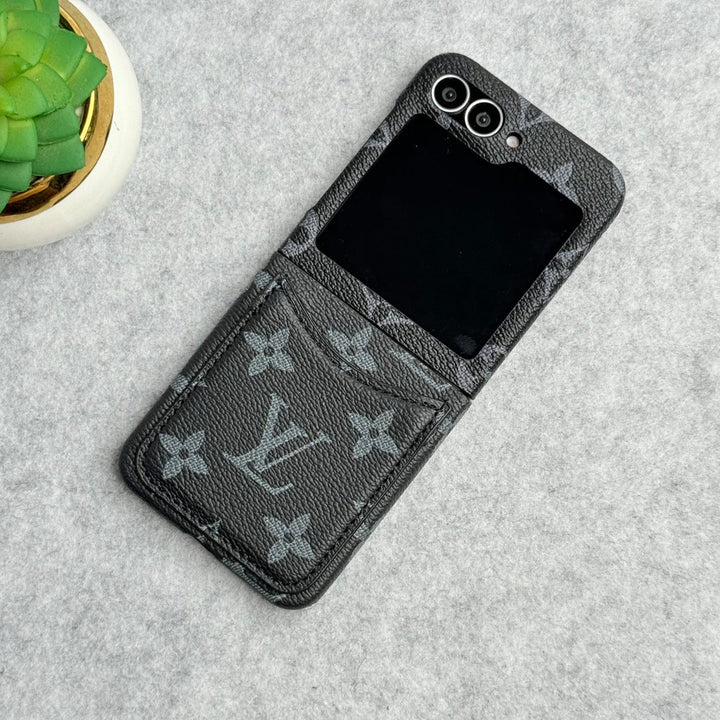 FRATO Flip 6 Collection Samsung Galaxy Z Flip 6 Premium Luxury Brand Leather Card Holder Case Cover
