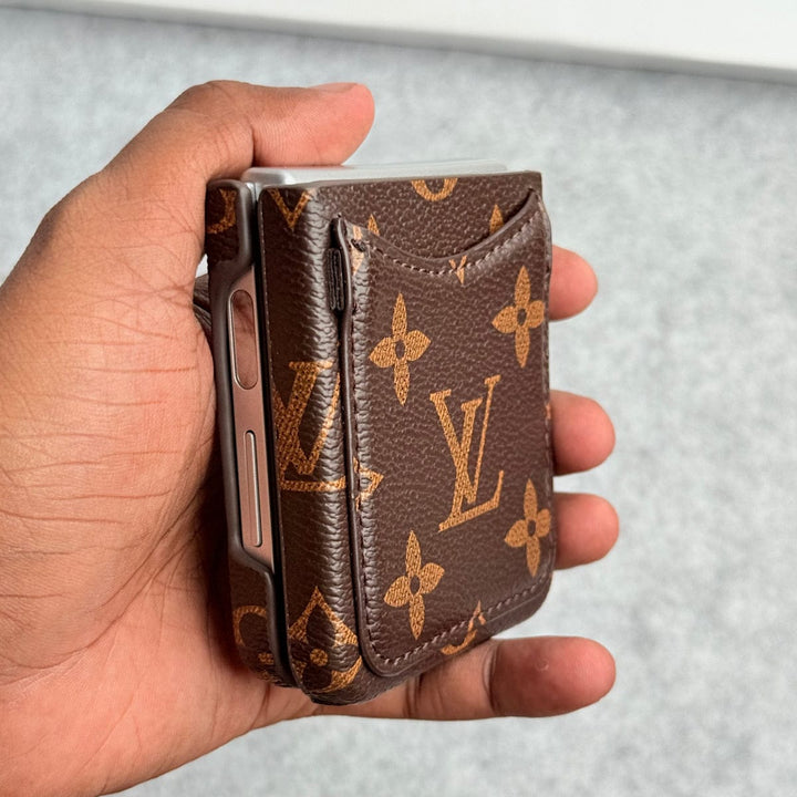 FRATO Flip 6 Collection Samsung Galaxy Z Flip 6 Premium Luxury Brand Leather Card Holder Case Cover
