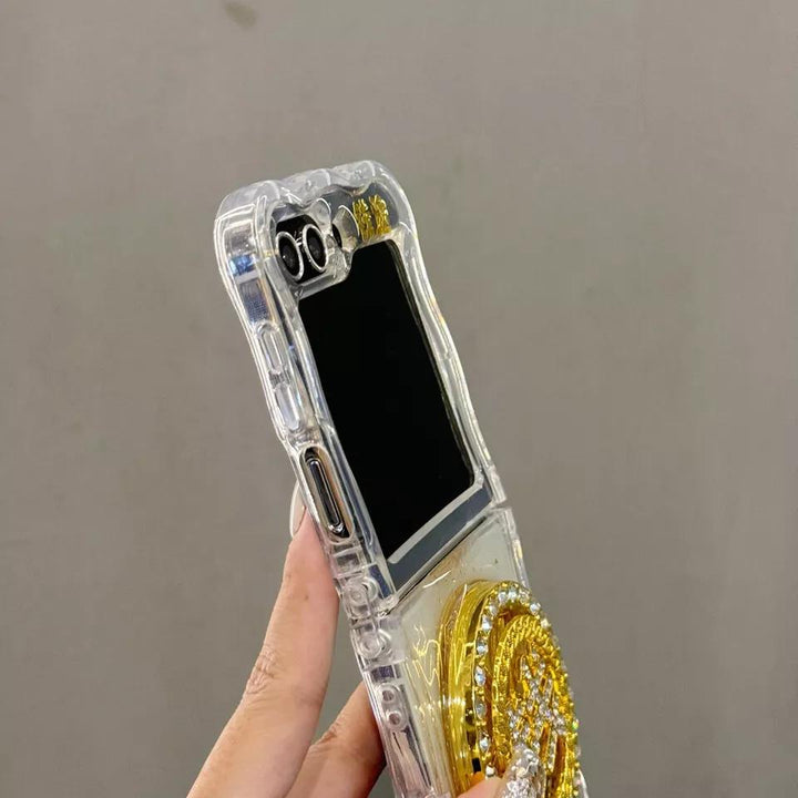 Frato Flip 6 Collection Samsung Galaxy Z Flip 6 Premium Rotation Rich Bracelet Wristband Chain Phone Case Cover