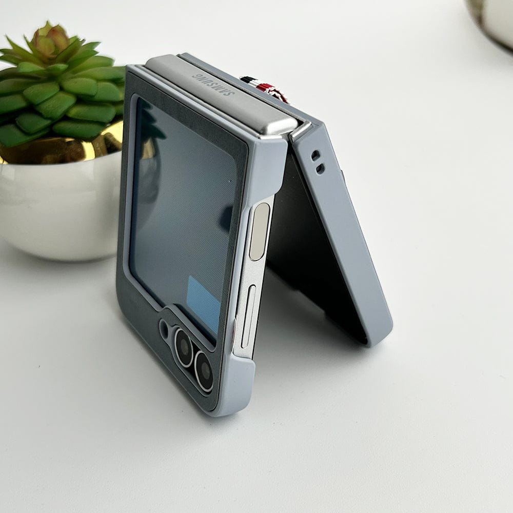 FRATO Flip 6 Collection Samsung Galaxy Z Flip 6 PU Leather Card Holder Loop Front Screen Protector Case Cover