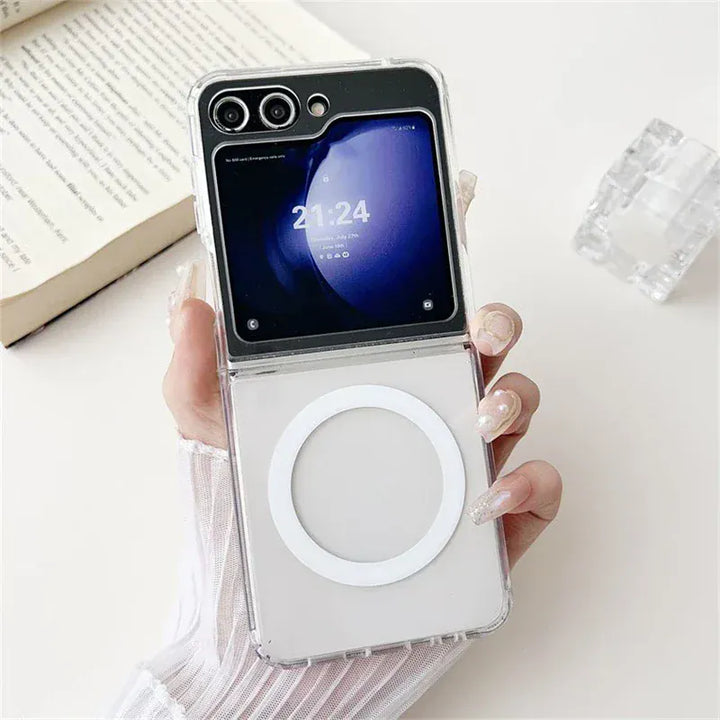 FRATO Flip 6 Collection Samsung Galaxy Z Flip 6 Transparent Case With Magnetic Charging Ring