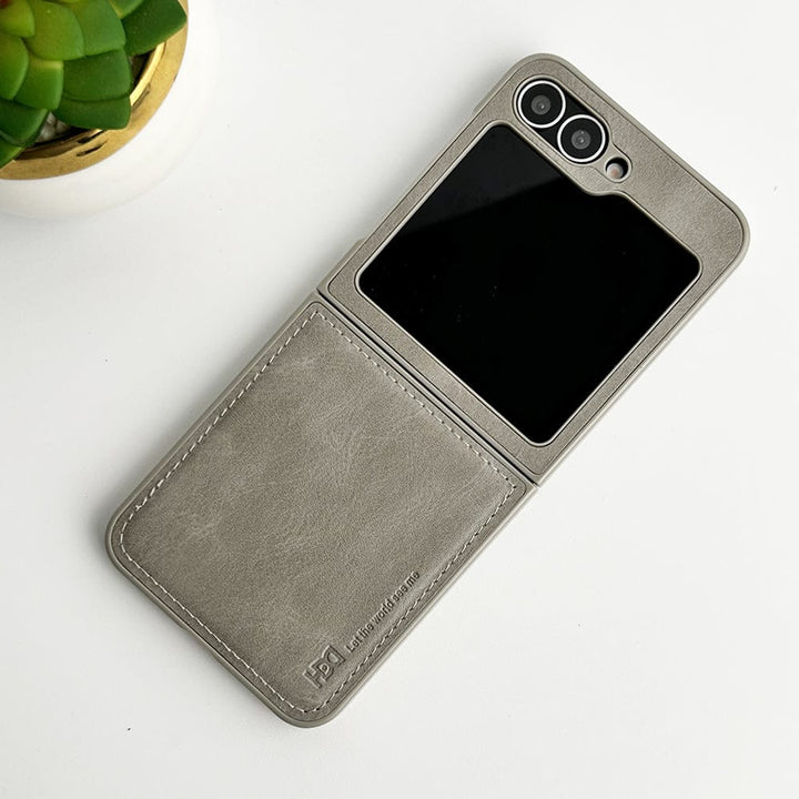 FRATO Flip 6 Collection Titanium Grey Samsung Galaxy Z Flip 6 PU Leather Case Cover