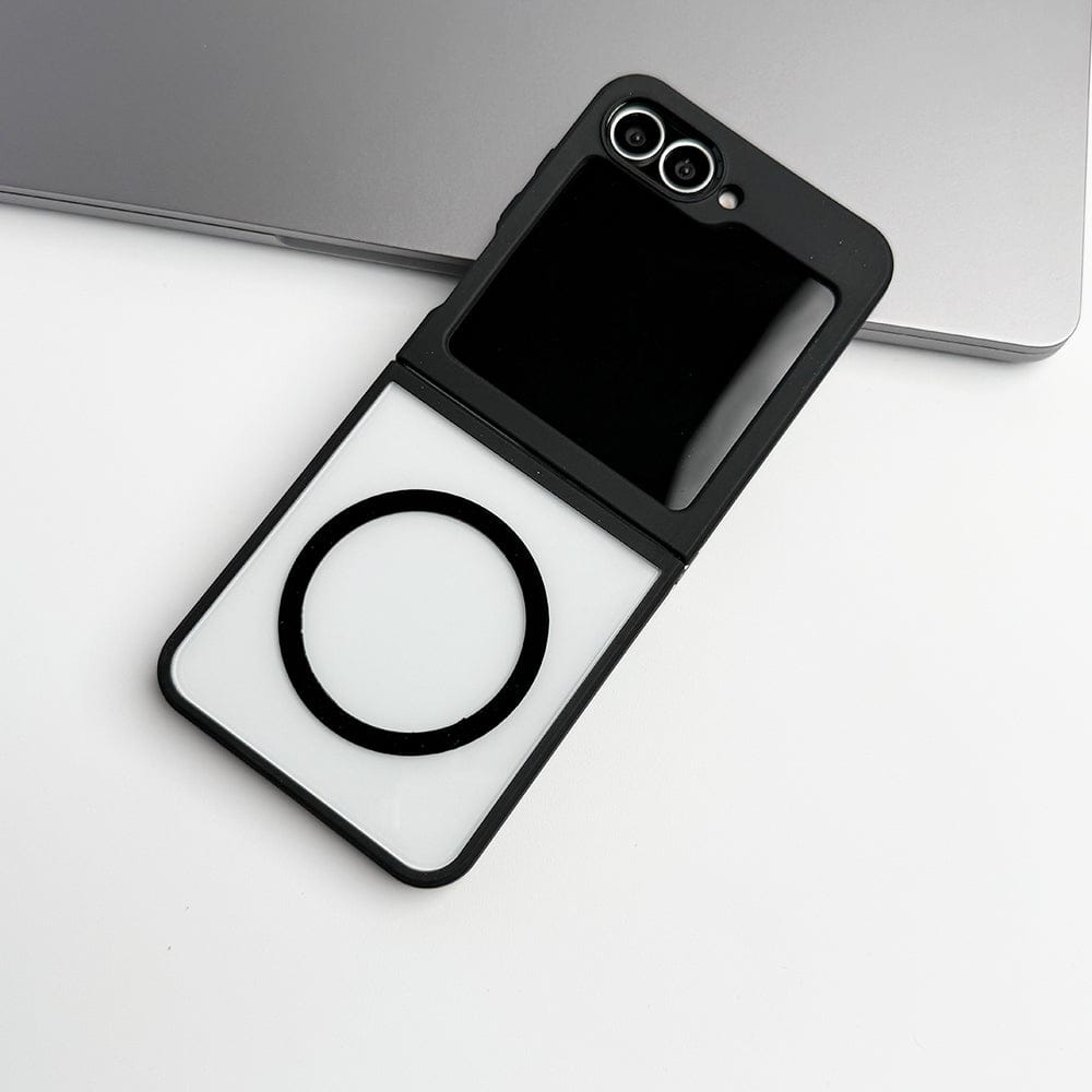 FRATO Flip 6 Collection With Magnetic Ring Samsung Galaxy Z Flip 6 Transparent Acrylic Side Bumper Cover