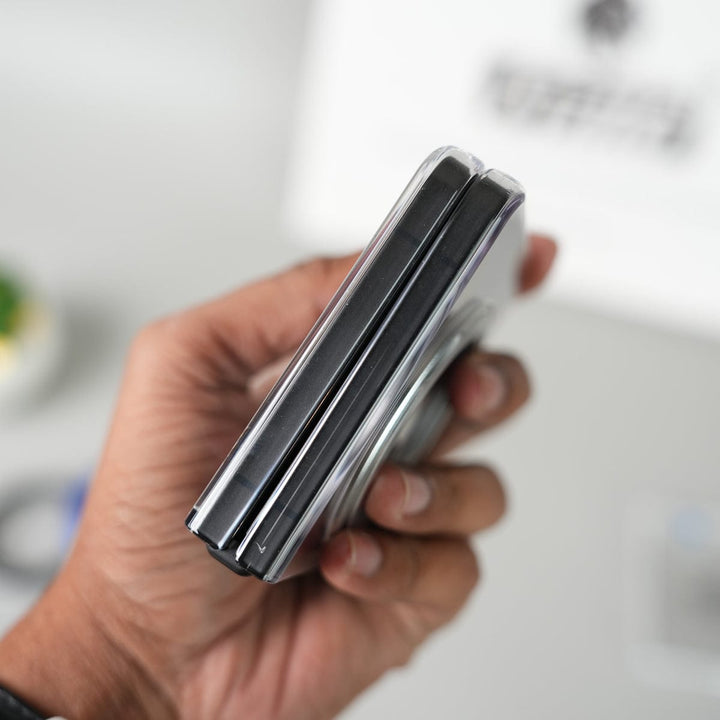 FRATO Flip 7 Collections Samsung Galaxy Z Flip 7 Crystal Clear Case with 360° Rotating Stand &amp; Front Glass Protection