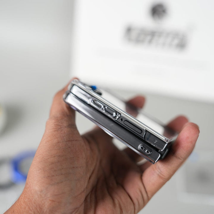 FRATO Flip 7 Collections Samsung Galaxy Z Flip 7 Crystal Clear Case with 360° Rotating Stand &amp; Front Glass Protection