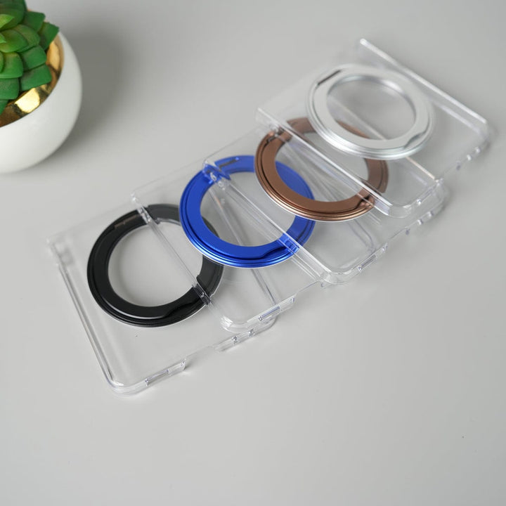 FRATO Flip 7 Collections Samsung Galaxy Z Flip 7 Crystal Clear Case with 360° Rotating Stand &amp; Front Glass Protection