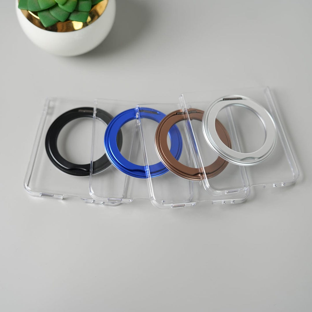 FRATO Flip 7 Collections Samsung Galaxy Z Flip 7 Crystal Clear Case with 360° Rotating Stand &amp; Front Glass Protection