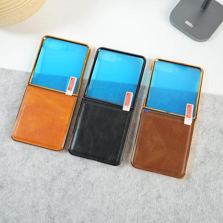 Samsung Galaxy Z Flip 7 Vintage Leather Texture Case