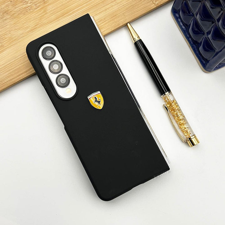 FRATO Fold 4 Collections Black Samsung Fold 4 Ferrari Sports Car Logo Case Cover
