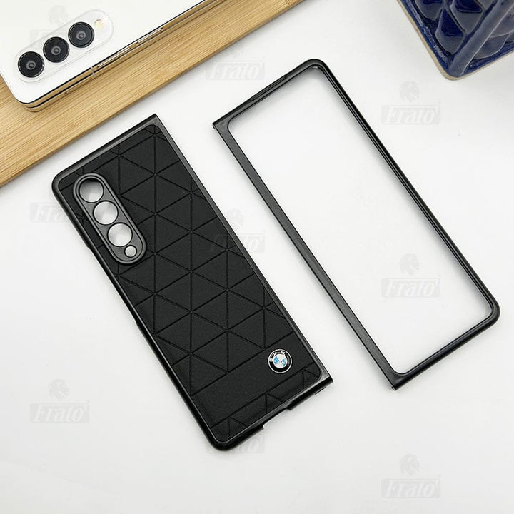 FRATO Fold 4 Collections Black Samsung Galaxy Z Fold4 Triangle Textured Case Cover with Camera Protection