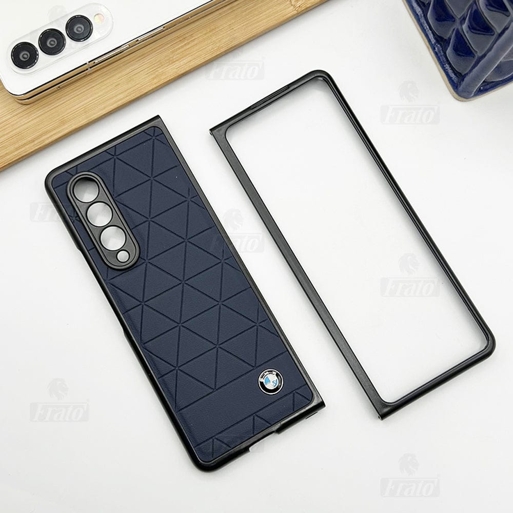 FRATO Fold 4 Collections Blue Samsung Galaxy Z Fold4 Triangle Textured Case Cover with Camera Protection