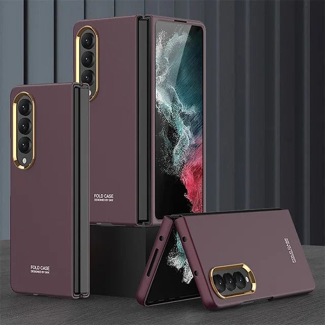 FRATO Fold 4 Collections Purple Samsung Galaxy Z Fold 4 Funda Bracket Hard Case Cover